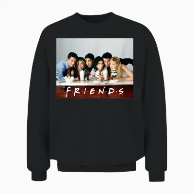 Friends Papl192 Photo De La Série Tv Avec Logo New York Unisex Sweatshirt - Black