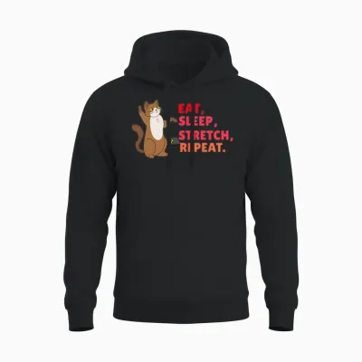 Funny Animal T-Shirt Design, Fitness and Wellness Unisex Hoodie - Black