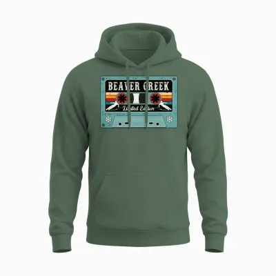 Vintage Beaver Creek Mountain Ski Unisex Hoodie - Military Green