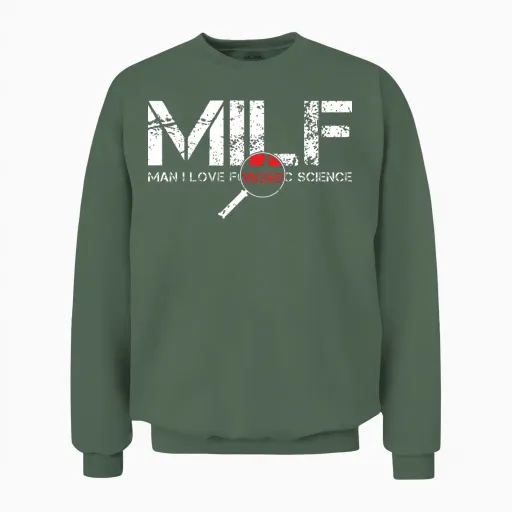 I Love Forensic Science Forensics Science Student Unisex Sweatshirt in Military Green