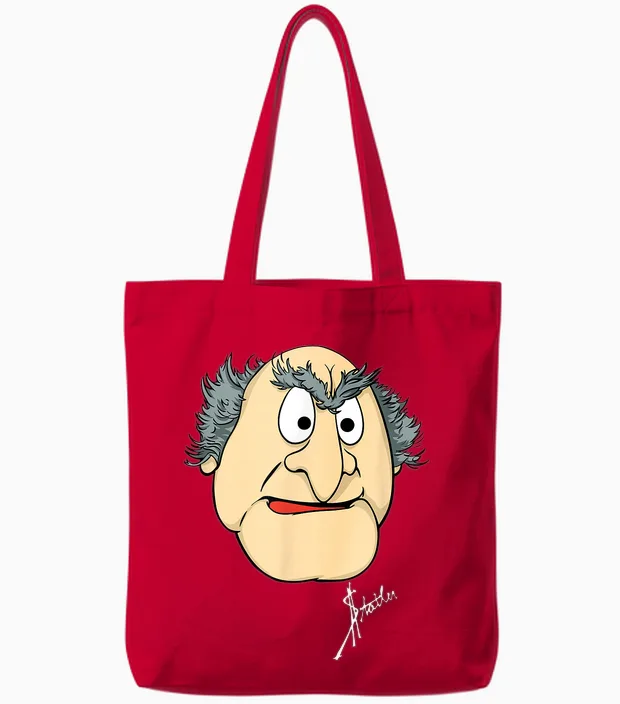 Disney the Muppets Statler Big Face Tote Bags in Red