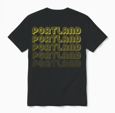 Retro Portland Unisex T-Shirt - Black