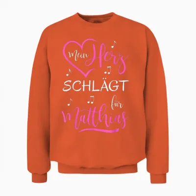 Mein Herz Schlägt Für Matthias I Love Ich Liebe Matthias Unisex Sweatshirt - Orange