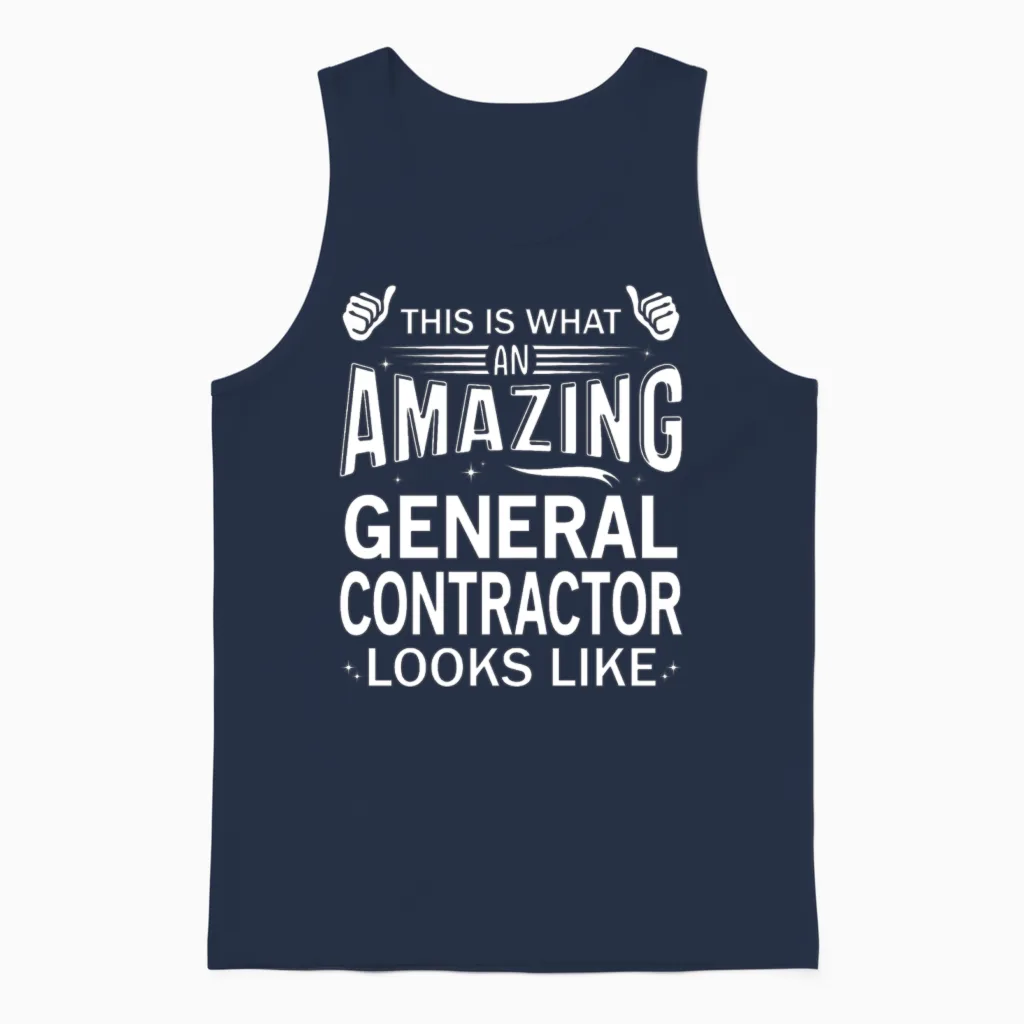 Amazing General Contractor Construction Unisex Tank Top in Navy