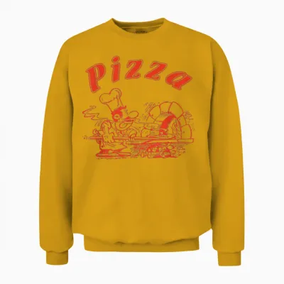 Pizza Logo Retro Italy as on the Box Unisex Sweatshirt - Gold