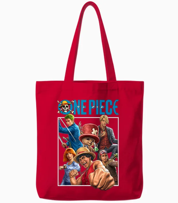 One Piece Group Box Tote Bags in Red