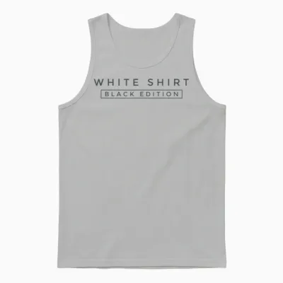White Shirt Black Edition Unisex Tank Top - Ash