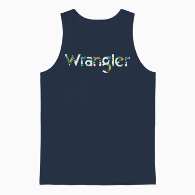 Vintage Cow Wrangler Western Cow Ull Cow Unisex Tank Top - Navy