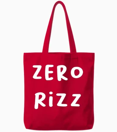 Zero Rizz Retro Tote Bags - Red
