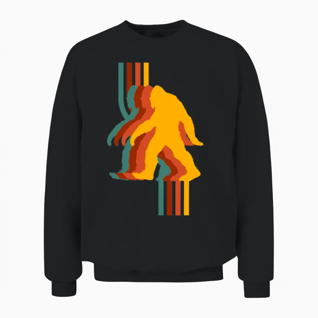 Bigfoot Retro Vintage Essential3 Unisex Sweatshirt in Black