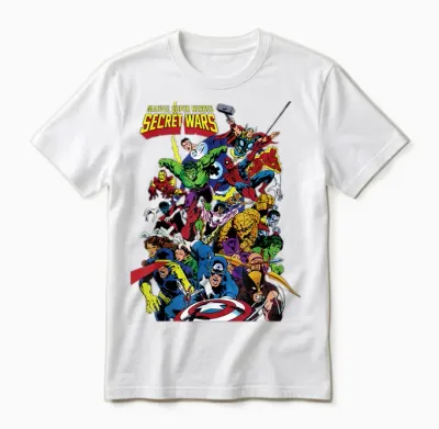 Marvel Exclusive Secret Wars Franchise Hero Collage Unisex T-Shirt - White