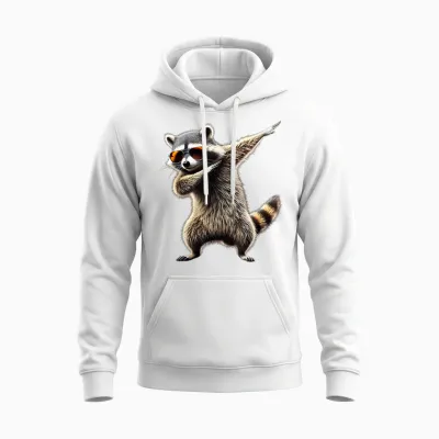 Dab a Raccoon with Sunglasses Dance Unisex Hoodie - White