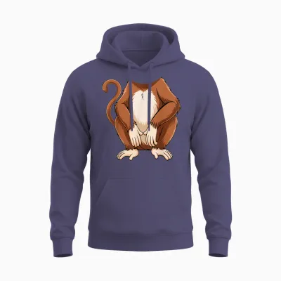 Affen-Shirt Für Erwachsene, Kinder, Herren, Damen, Braunes Affenkostüm Unisex Hoodie - Heather Sport Dark Navy