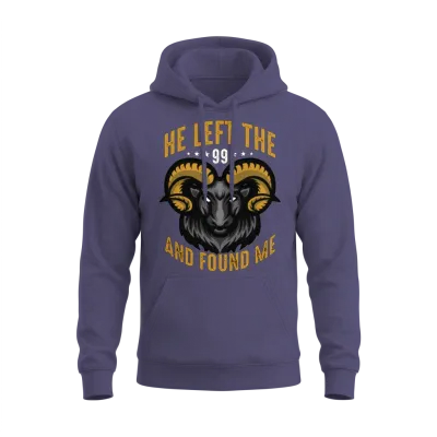 Sheep and Goat Farming He Left the 99 and Farming Unisex Hoodie - Heather Sport Dark Navy