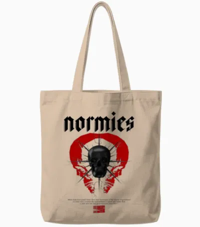 Normies Skull Modern Streetwear Tote Bags - Natural