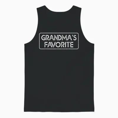 Grandma's Favorite Grandchild Funny Grandson Granddaughter Unisex Tank Top - Black
