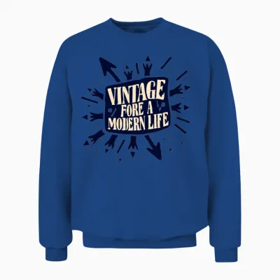 Vintage Vibe for a Modern Llife Unisex Sweatshirt - Royal