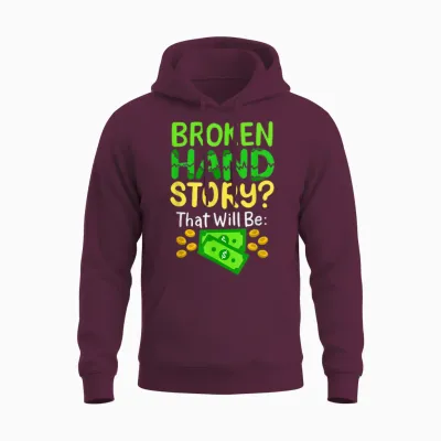 Drôle De Chirurgie De La Main Cassée Unisex Hoodie - Maroon