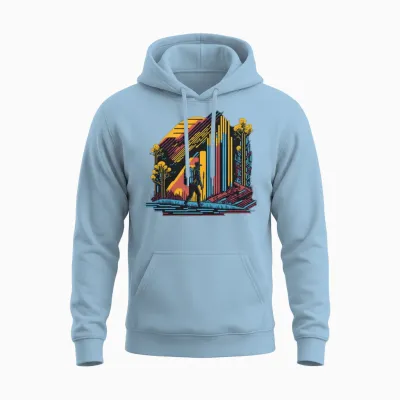 Hiking Unisex Hoodie - Light Blue