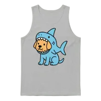 Dog in Shark Costume — Lovers Gift Unisex Tank Top - Ash – 1