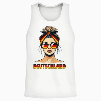 Deutsches Mädchen Liebt Deutschland Flagge Deutsches Mädchen Deutschland Unisex Tank Top - White