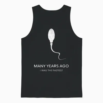 Many Years Ago I Was the Fastest Humorous Design Unisex Tank Top - Black