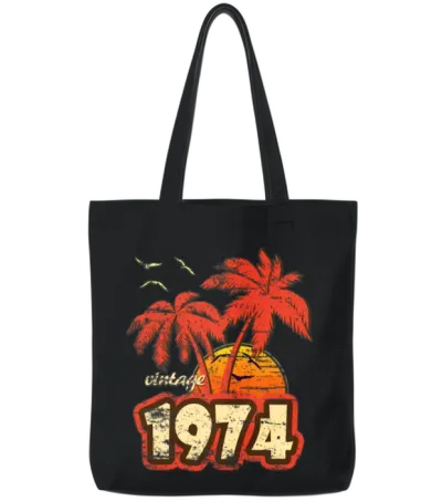 1974 Vintage Sunset Tote Bags - Black
