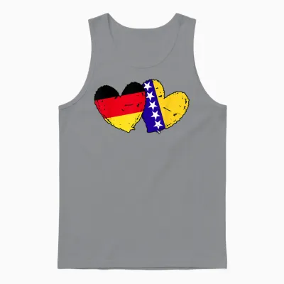 Deutschland Bosnien Herzegowina Herz Flagge Deutsch Bosnisch Unisex Tank Top - Sport Grey