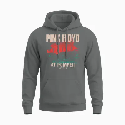 Album Cover by Pink Floyd in Concert at Pompeii T-Shirt, Black, S Unisex Hoodie - Graphite Heather
