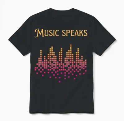 Music Speaks. Unisex T-Shirt - Black