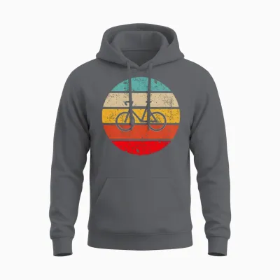 Bicycle Retro Unisex Hoodie - Charcoal