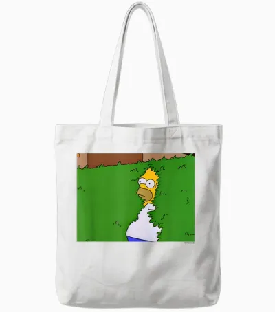 The Simpsons Homer Hedge Meme T-Shirt Small Tote Bags - White