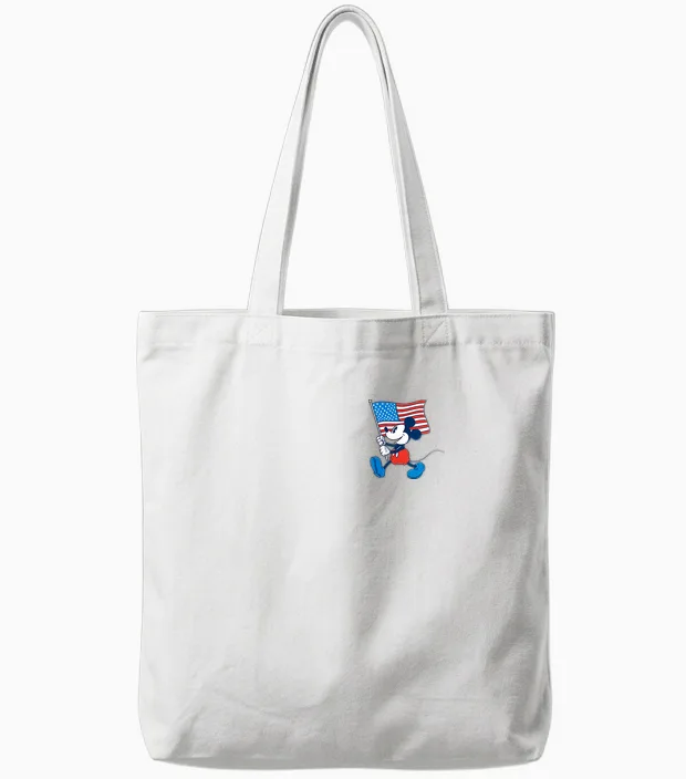 Disney Mickey and Friends 4th of July Mickey Pocket Logo Tote Bags in White