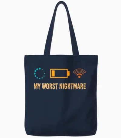 My Worst Nightmare Funny Gifts for Gamers Tote Bags - Navy