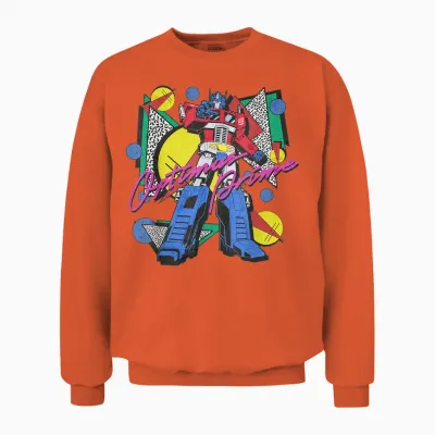Transformers Retro Optimus Prime 80's Print Unisex Sweatshirt - Orange