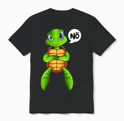 Schildkröten Nö Kinder Mädchen Jungen Schildkröte Unisex T-Shirt - Black