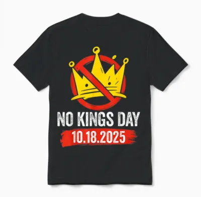No Kings Day Patriotic No Kings 2025 Unisex T-Shirt - Black