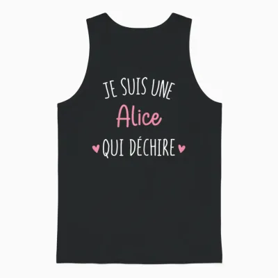 Women's Personalised Gift Alice Who Deschire T-Shirt, Black, Female X-Small Unisex Tank Top - Black