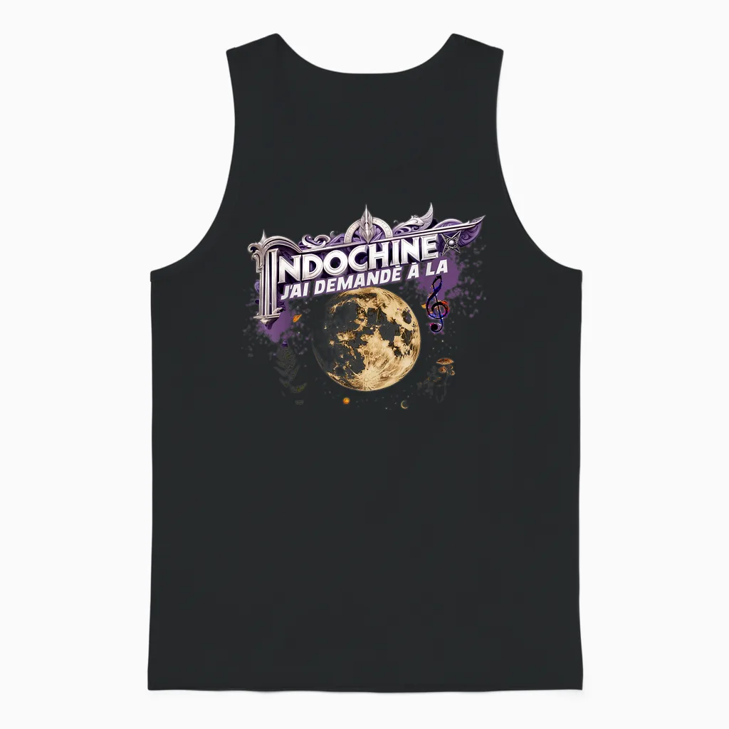 Mysterious Moon Indochina Man Woman Child Unisex Tank Top in Black