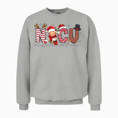 Nicu Caring for Sweetest Lil Miracles Christmas Nurse Gift Unisex Sweatshirt - Ash