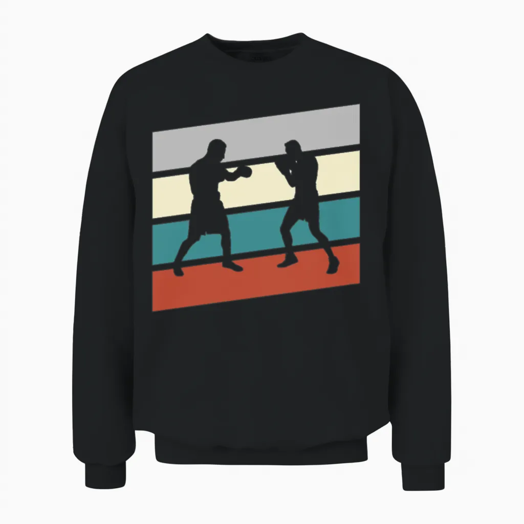 Boxer Retro Unisex Sweatshirt in Black