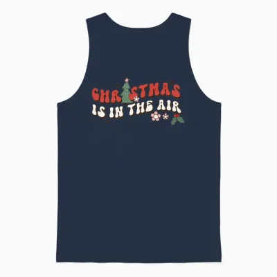 Retro Christmas Unisex Tank Top - Navy