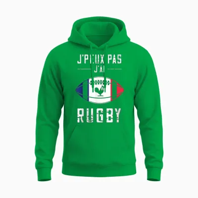 Je Peux Pas J'ai Rugby – Rugby Player Gift Unisex Hoodie - Irish Green