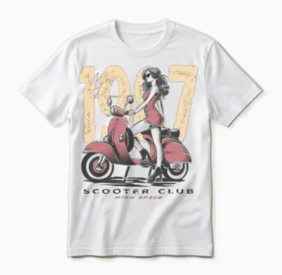Scooter Club Retro Unisex T-Shirt - White