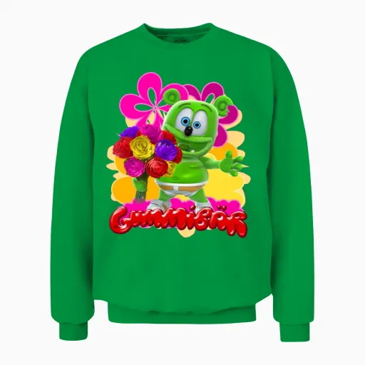Gummibär Flowers Floral & Botanical Unisex Sweatshirt in Irish Green
