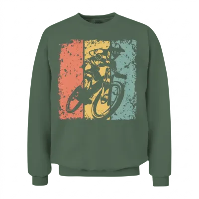 Biking Retro Unisex Sweatshirt - Military Green