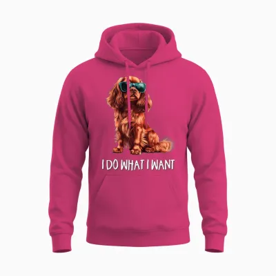 Ruby Cavalier King Charles Spaniel Long Sleeve, Black, S Unisex Hoodie - Heliconia