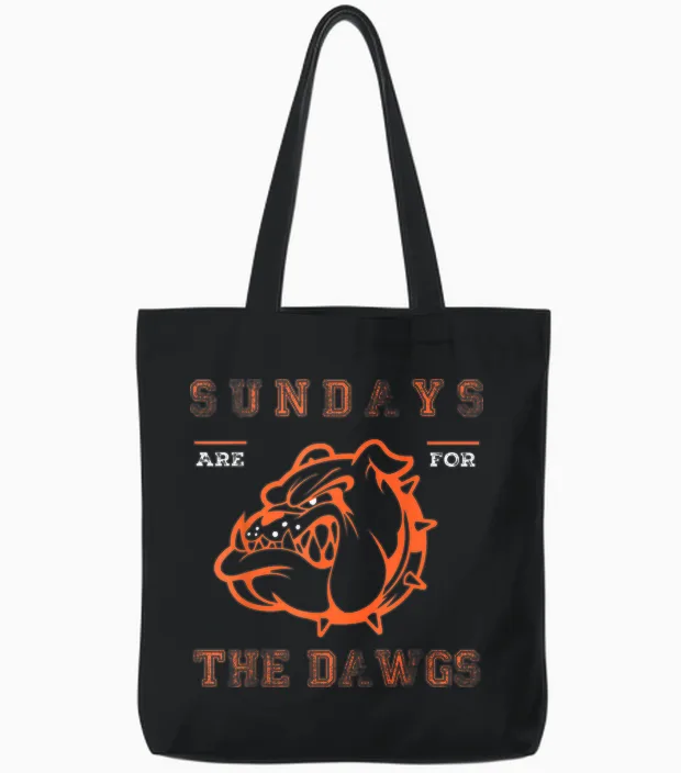 Sundays Are for the Dawgs Cleveland Ohio Present Dawg Tote Bags in Black