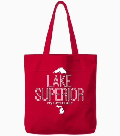 Lake Superior Tote Bags - Red