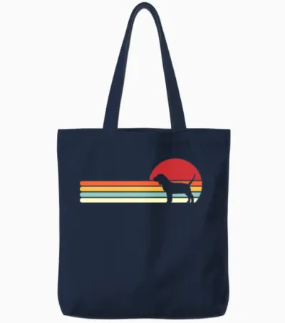 Dog Retro Sunset Beagle Tote Bags - Navy